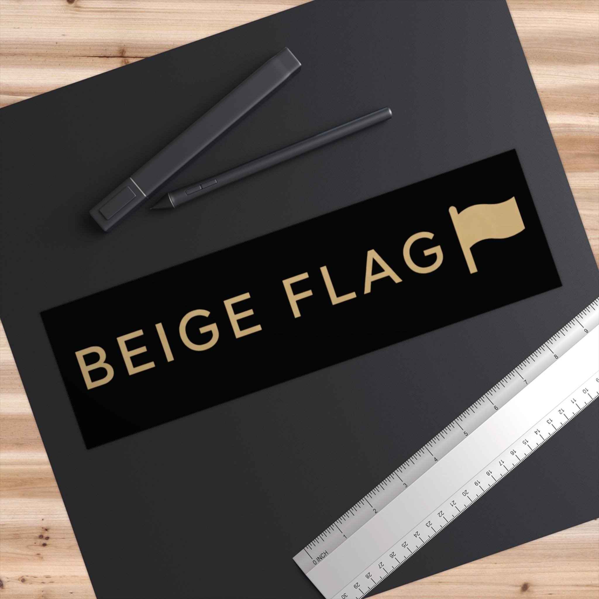 Beige Flag Bumper Sticker
