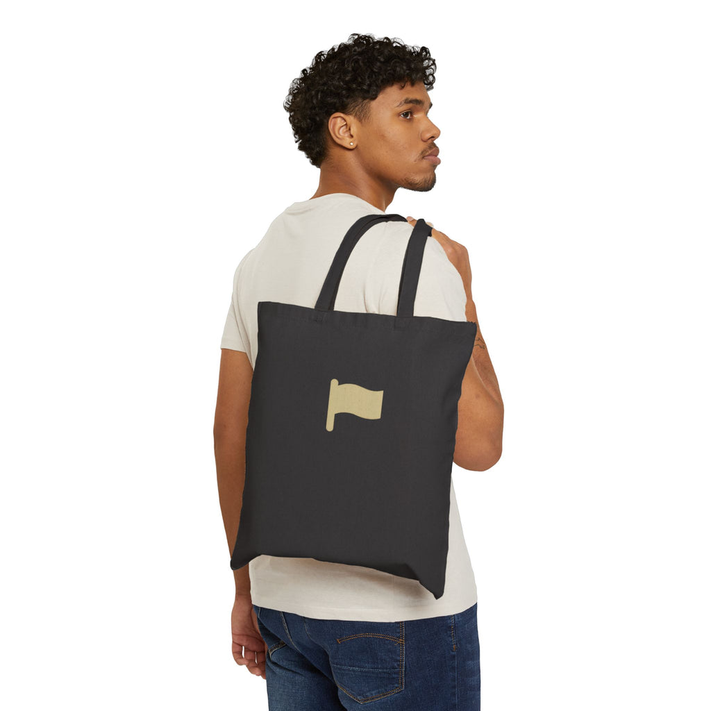 Beige Flag Tote Cotton Canvas Eco Shopper