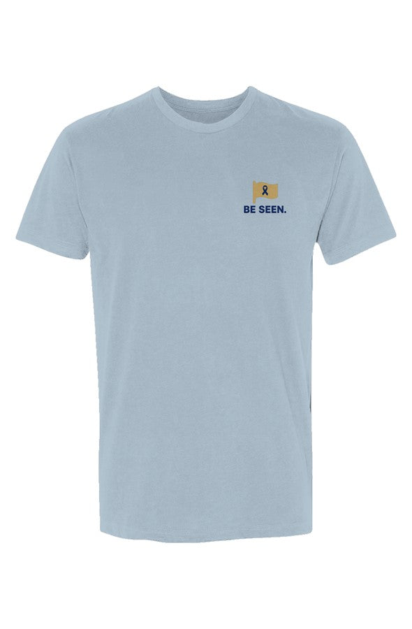 BE SEEN. Beige Flag Sueded T-Shirt